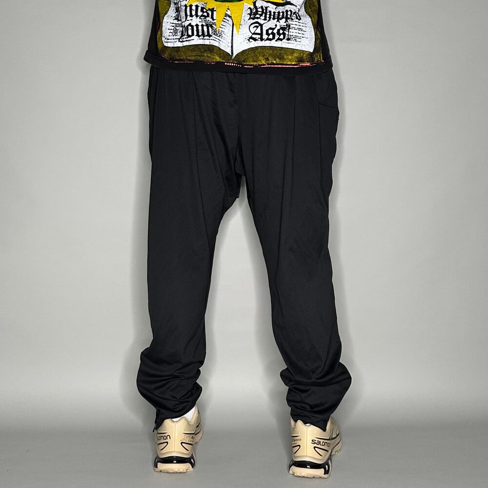 Vintage Y2K Nike Track Pants Mens 2XL Black White Swoosh Dri Fit Zippers Joggers - Picture 3 of 4